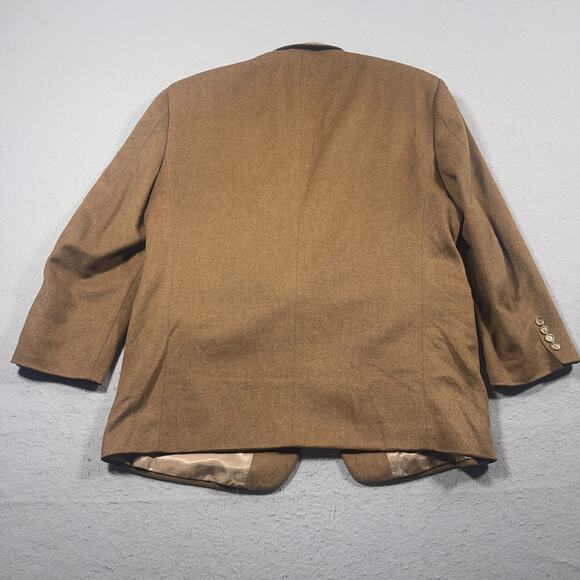 Andrew Fezza Blazer Men 44 S Wool Silk Cashmere Brown Sport Coat Classic Fit - Picture 11 of 11